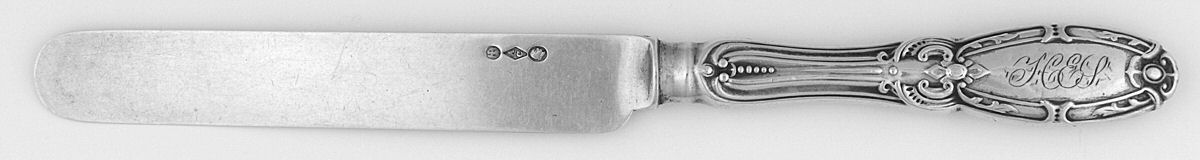 Jenny Lind (Coin) Hollow Handle Blunt Knife with Sterling Blade by Albert Coles-1