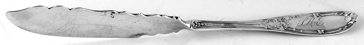 Jenny Lind (Coin) Flat Twisted Handle Master Butter Knife by Albert Coles-1