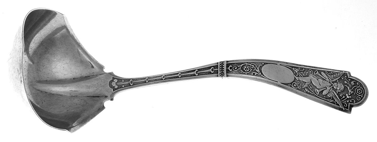 Cupid (Sterling) Solid Gravy Ladle by Albert Coles-1