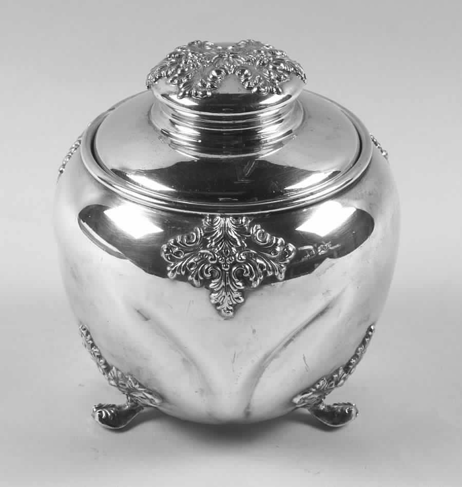 238 (Silverplate, Hollowware) Footed Humidoe & Lid by Apollo (American)-1
