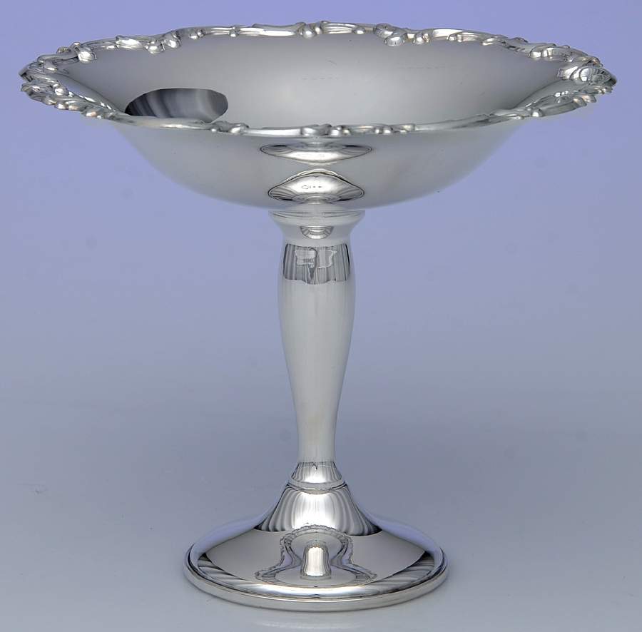 French Scroll (Silverplate, Hollowware) Round Compote (Height X Width) by Alvin-1