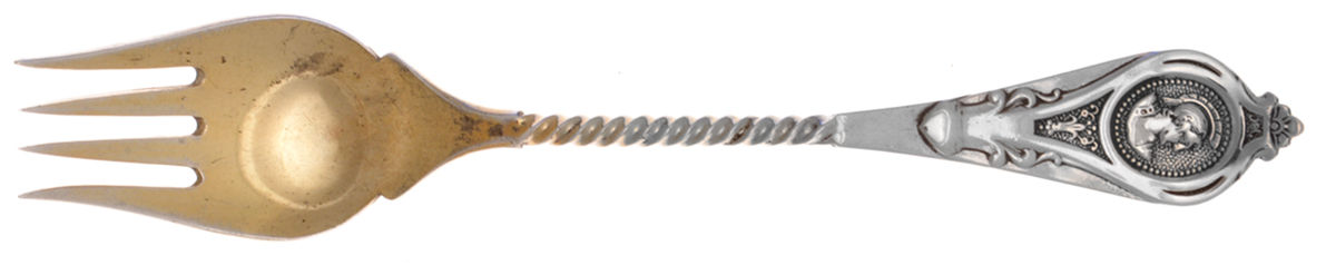 Medallion (Coin, 1863) Ice Cream Fork by Albert Coles-1