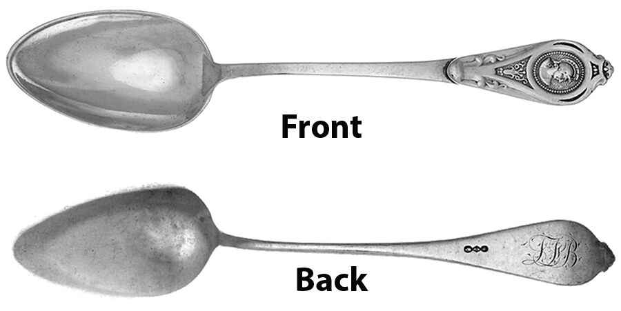 Medallion (Coin, 1863) Teaspoon by Albert Coles-1