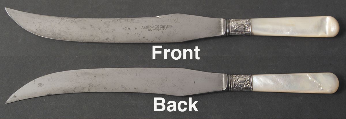 Pearl Handle Flatware 2 (Sterling) Large Stainless Blade Roast Carving Knife by American Cutlery -1