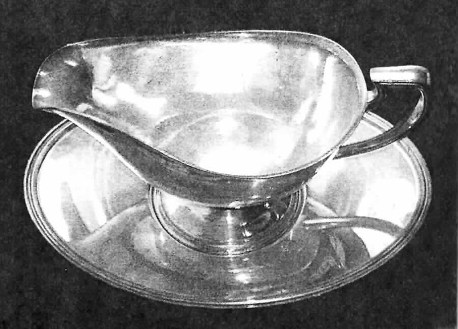 AOL1 (Silverplate, Hollowware) Plated Gravy Boat & Underplate by Apollo (American)-1