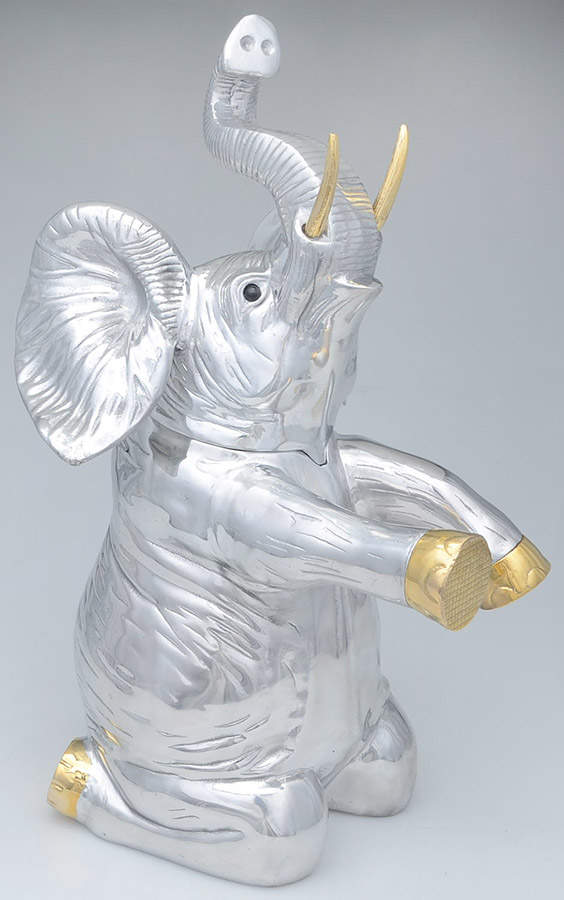Elephants (Aluminum, Hollowware) Wine Cooler by Arthur Court-1