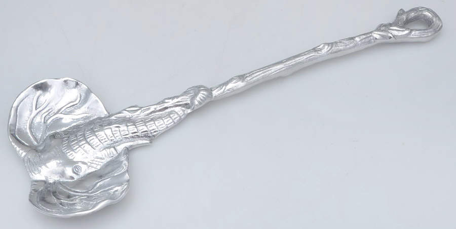Elephants (Aluminum, Hollowware) Solid Salad Serving Spoon by Arthur Court-1