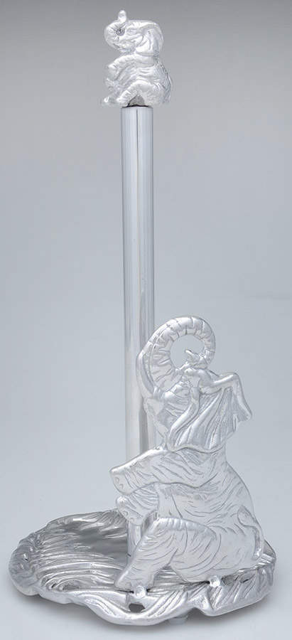 Elephants (Aluminum, Hollowware) Paper Towel Holder by Arthur Court-1