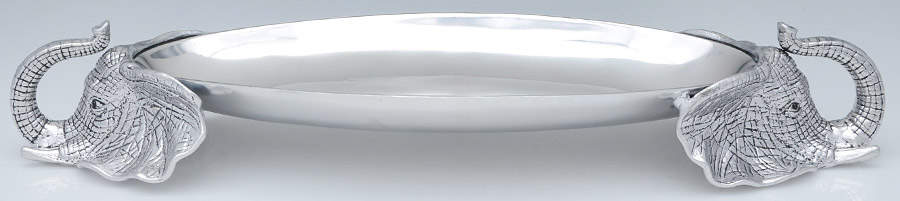 Elephants (Aluminum, Hollowware) Centerpiece Tray by Arthur Court-1