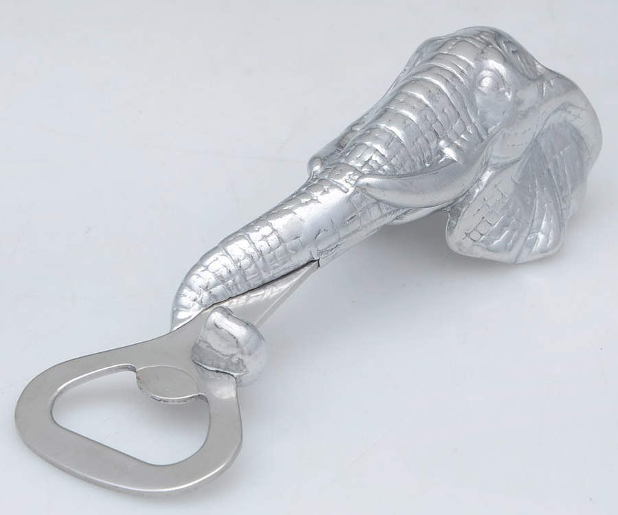 Elephants (Aluminum, Hollowware) Figurine Bottle Opener by Arthur Court-1