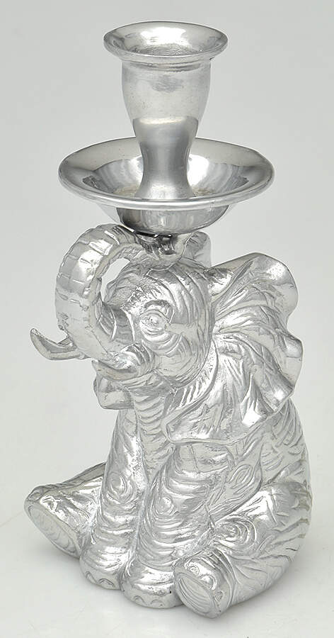 Elephants (Aluminum, Hollowware) 7" Candlestick by Arthur Court-1