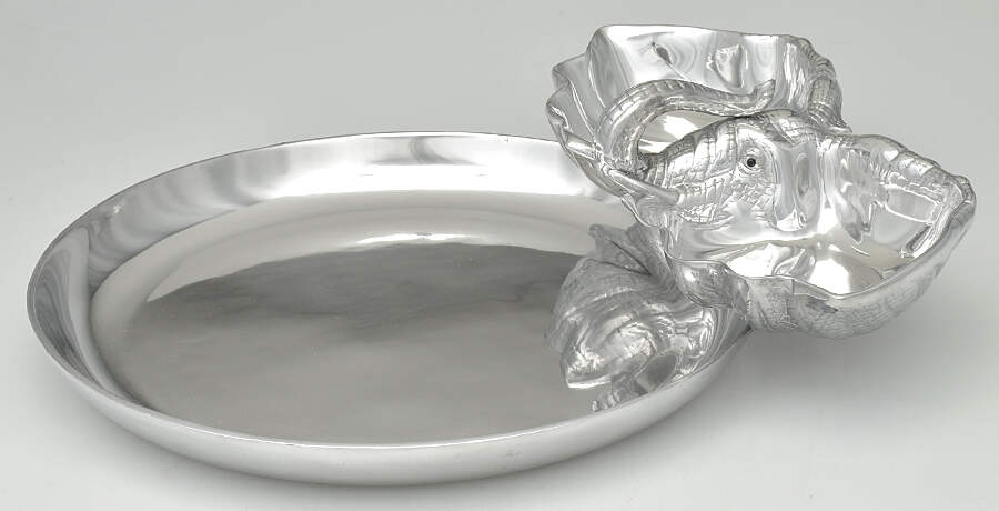 Elephants (Aluminum, Hollowware) 1 Piece Chip & Dip by Arthur Court-1