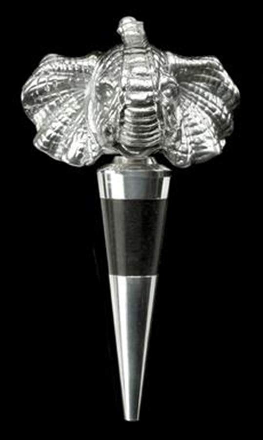 Elephants (Aluminum, Hollowware) Wine Stopper by Arthur Court-1