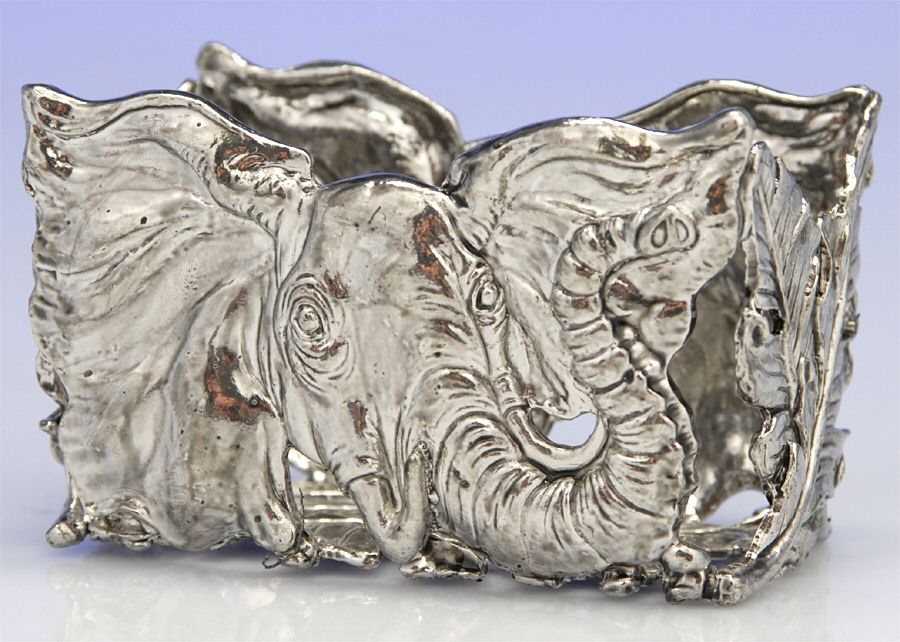 Elephants (Aluminum, Hollowware) Sweetener Holder by Arthur Court-1