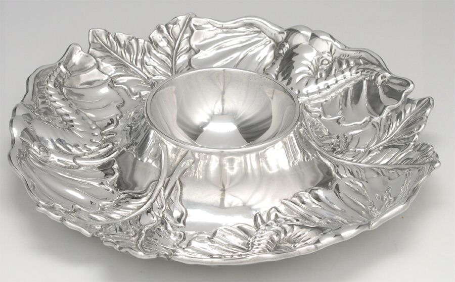 Elephants (Aluminum, Hollowware) 2 Piece Chip & Dip Set by Arthur Court-1