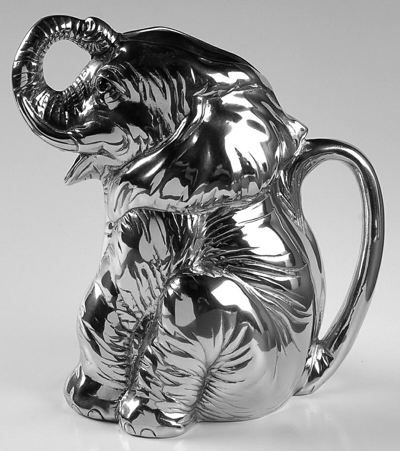 Elephants (Aluminum, Hollowware) 48 Oz Pitcher by Arthur Court-1