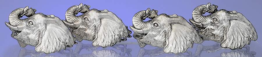 Elephants (Aluminum, Hollowware) Napkin Ring - Set of 4 by Arthur Court-1
