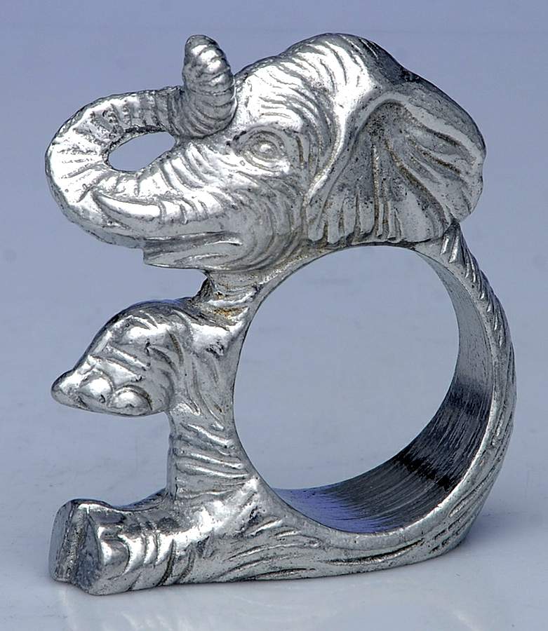 Elephants (Aluminum, Hollowware) Napkin Ring by Arthur Court-1