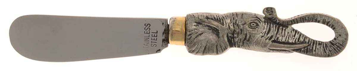Elephants (Aluminum, Hollowware) Cheese Spreader with Stainless Blade by Arthur Court-1