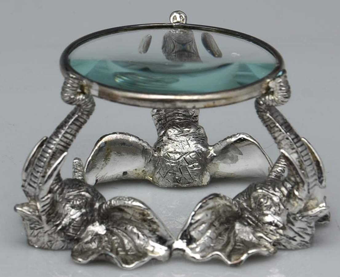 Elephants (Aluminum, Hollowware) Magnifying Glass by Arthur Court-1