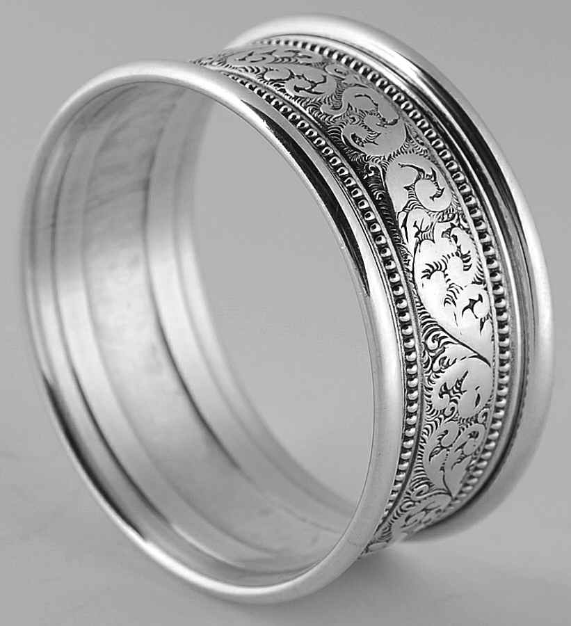 S17-1 (Sterling, Hollowware) Napkin Ring by Alvin-1