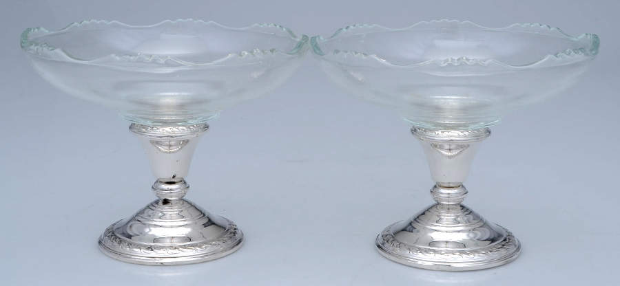 540 (Sterling, Hollowware) Glass Compote with Sterling Base - Set of 2 by Amston-1