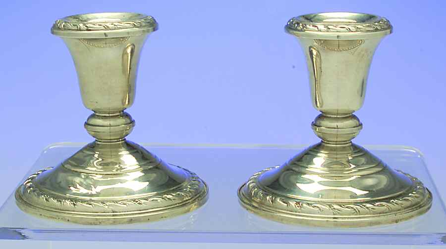 540 (Sterling, Hollowware) Pair of Console Candleholders by Amston-1