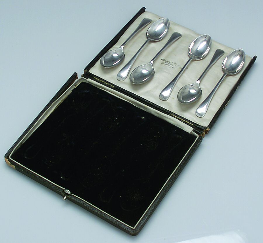 ATN5 (Silverplate) Tea/Five O'Clock Spoon - Set of 6 with Case by Atkin Brothers, Ltd-1