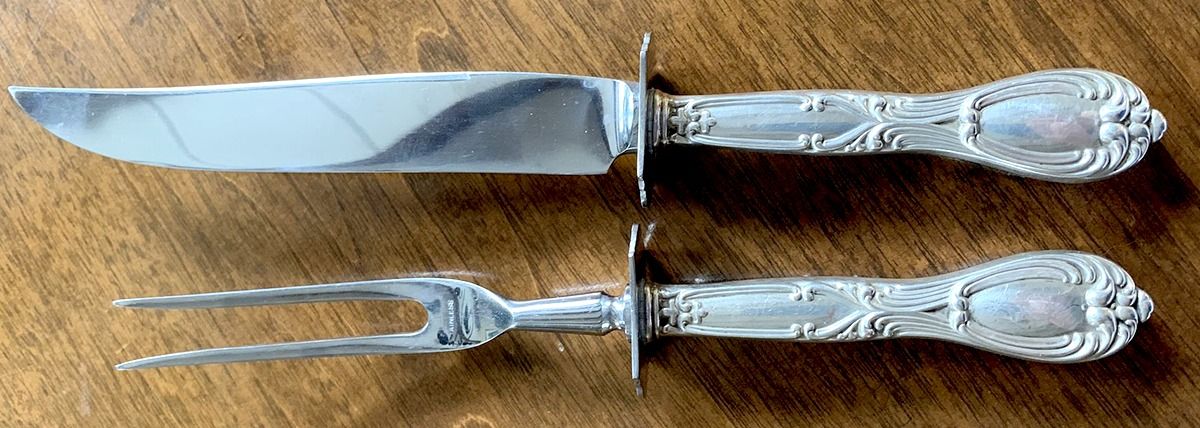 ASS5 (Sterling) Small Stainless Blade 2-Piece Steak Carving Set by Amston-1