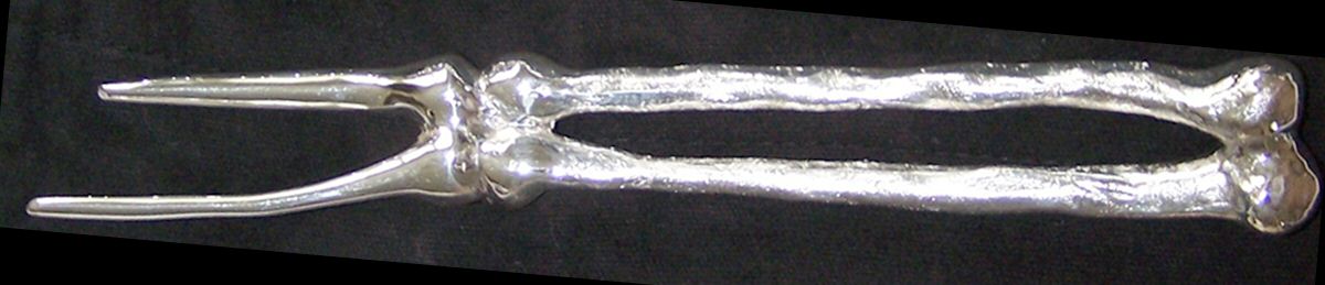 Boneware (Silverplate) Medium Solid Cold Meat Serving Fork by Michael Aram-1