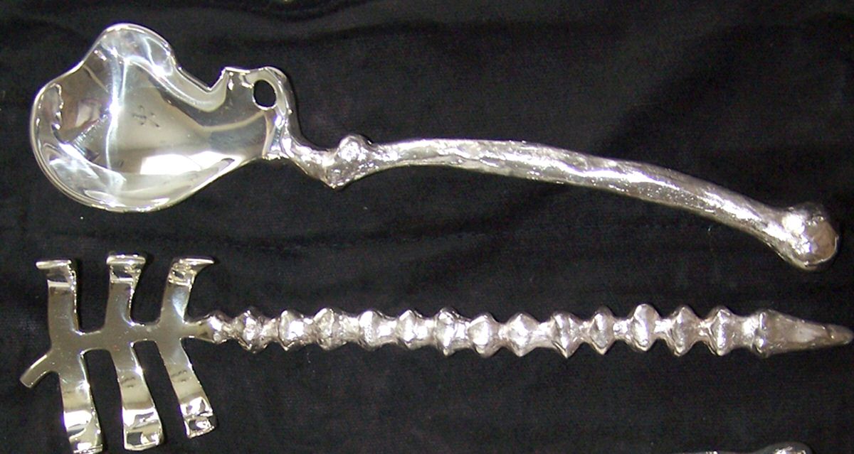 Boneware (Silverplate) (2 Pc) Solid Salad Set by Michael Aram-1