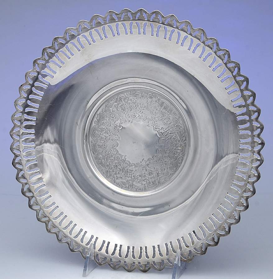 Silverplate Hollowware 10" Sandwich Plate by Academy-1