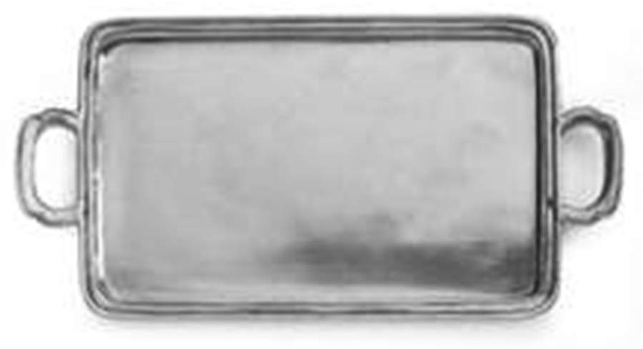 Peltro (Pewter, Hollowware) 13" Handled Rectangular Tray by Arte Italica-1