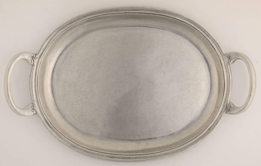 Peltro (Pewter, Hollowware) 9" Oval Handled Tray by Arte Italica-1