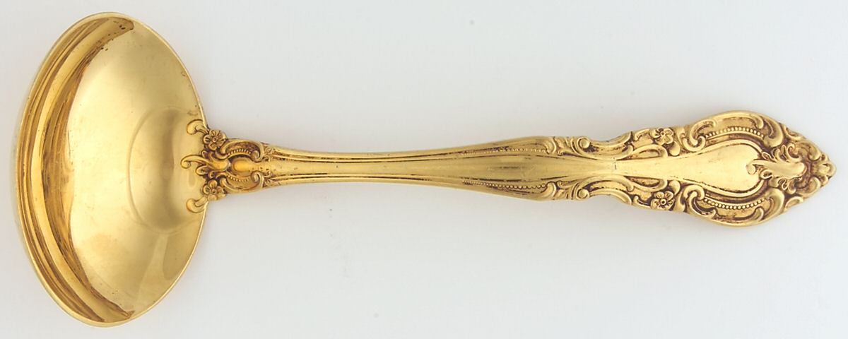 Vivaldi-Gold (Sterling) Solid Gravy Ladle by Alvin-1