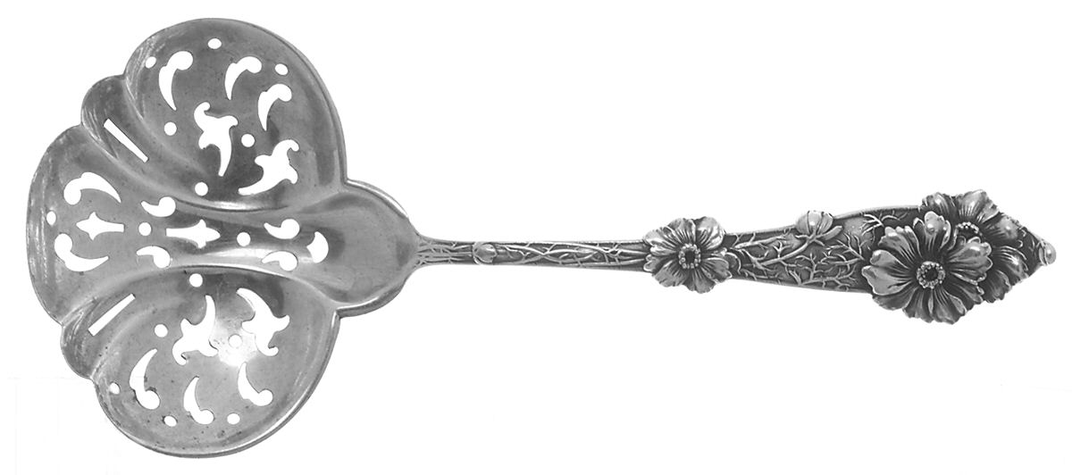Cosmos (Sterling) Solid Bon Bon Spoon with Pierced Bowl by Alvin-1