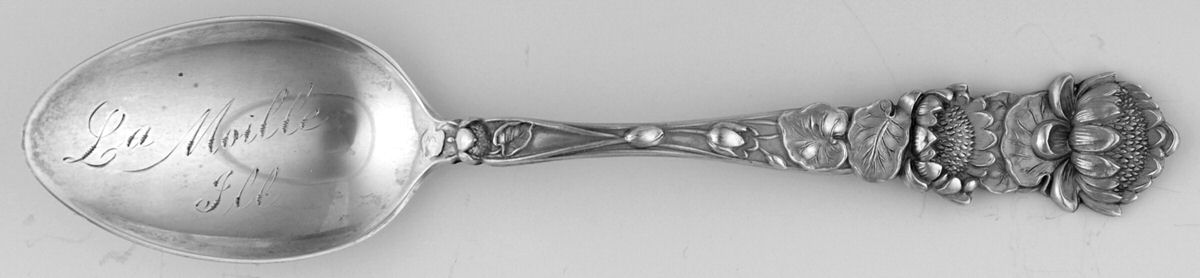 Water Lily (Sterling) Souvenir Spoon (Five O'Clock) by Alvin-1