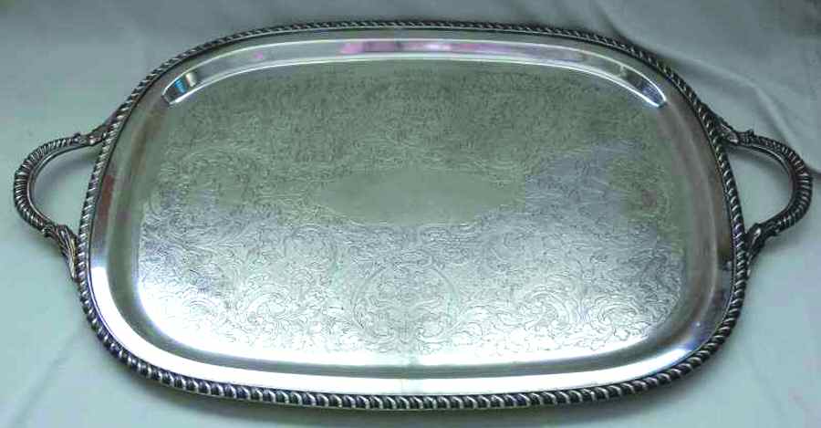 500 (Silverplate Hollowware) Silverplate Waiter Tray by Art Silver -1