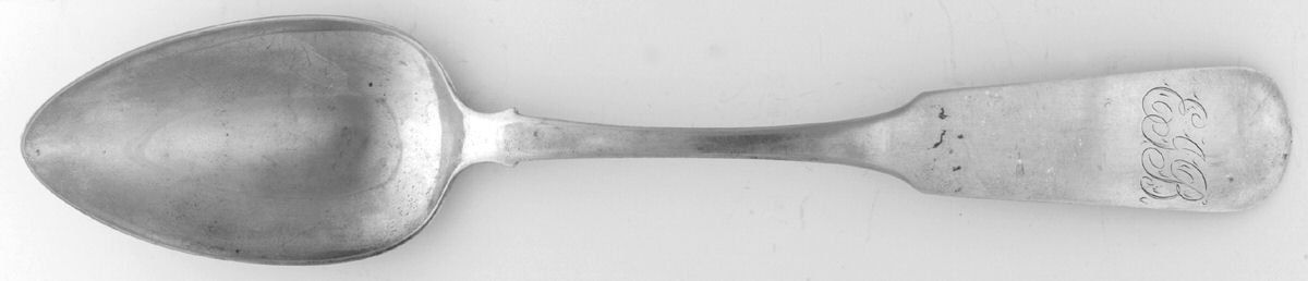 Coin Silver Flatware Solid Serving Spoon by Abel Moulton-1