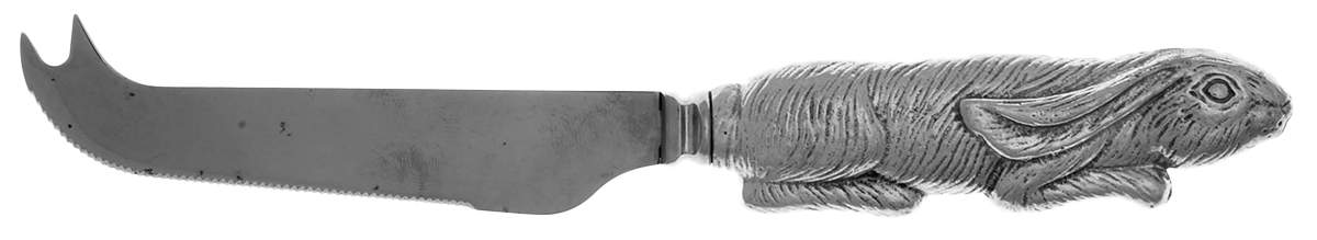 Bunnies (Aluminum, Hollowware) Cheese/Bar Knife Hollow Handle 2 Prong by Arthur Court-1