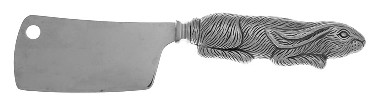 Bunnies (Aluminum, Hollowware) Cheese Cleaver with Stainless Blade by Arthur Court-1
