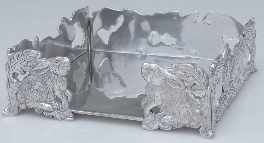 Bunnies (Aluminum, Hollowware) Luncheon Napkin Holder by Arthur Court-1