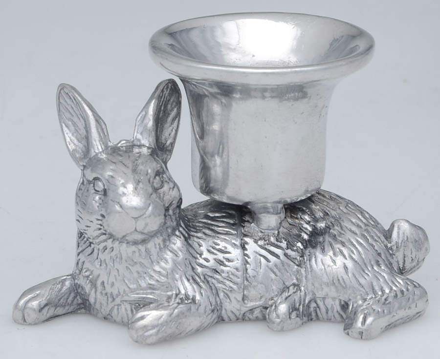 Bunnies (Aluminum, Hollowware) 2" Candlestick by Arthur Court-1
