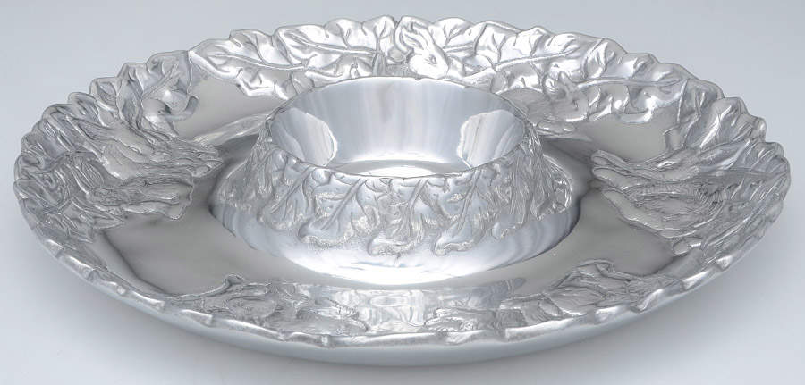 Bunnies (Aluminum, Hollowware) 1 Piece Chip & Dip by Arthur Court-1