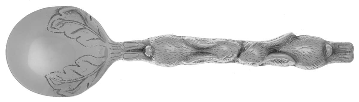 Bunnies (Aluminum, Hollowware) Solid Salad Serving Spoon by Arthur Court-1