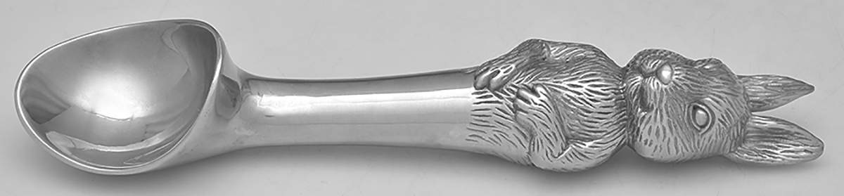 Bunnies (Aluminum, Hollowware) Solid Serving Ice Cream Scoop by Arthur Court-1