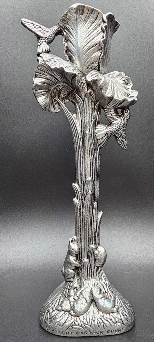 Bunnies (Aluminum, Hollowware) 11" Candlestick by Arthur Court-1