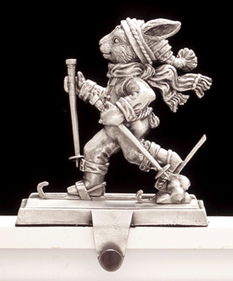 Bunnies (Aluminum, Hollowware) Stocking Holder-Figurine by Arthur Court-1