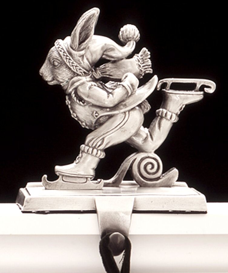Bunnies (Aluminum, Hollowware) Stocking Holder-Figurine by Arthur Court-1