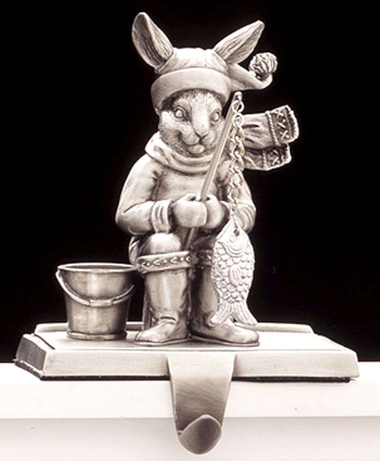 Bunnies (Aluminum, Hollowware) Stocking Holder-Figurine by Arthur Court-1